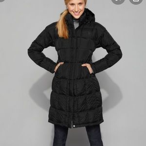 Black North Face Down Hooded Puffer Coat